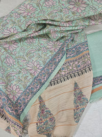 Semi Tussar 2Pcs Unstitched Salwar - Sea Green