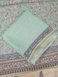 Semi Tussar 2Pcs Unstitched Salwar - Sea Green