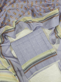 Semi Tussar 2Pcs Unstitched Salwar - Lavender