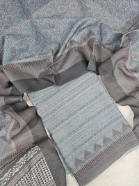 Semi Tussar 2Pcs Unstitched Salwar - Grey