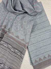 Semi Tussar 2Pcs Unstitched Salwar - Grey