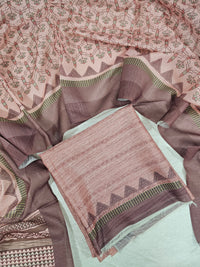 Semi Tussar 2Pcs Unstitched Salwar - Peach