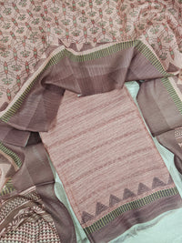 Semi Tussar 2Pcs Unstitched Salwar - Peach