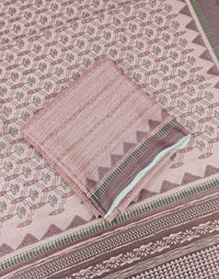 Semi Tussar 2Pcs Unstitched Salwar - Peach