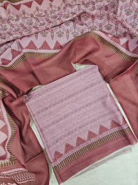 Semi Tussar 2Pcs Unstitched Salwar - Pink
