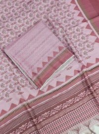 Semi Tussar 2Pcs Unstitched Salwar - Pink