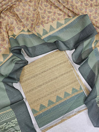 Semi Tussar 2Pcs Unstitched Salwar - Green