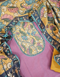 Cotton Unstitched Salwar Suit  - Dark Onion Pink