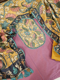 Cotton Unstitched Salwar Suit  - Dark Onion Pink