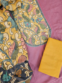 Cotton Unstitched Salwar Suit  - Dark Onion Pink