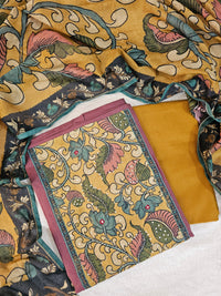 Cotton Unstitched Salwar Suit  - Dark Onion Pink