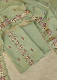 Semi Tussar Kota Unstitched Salwar - Pastel Green