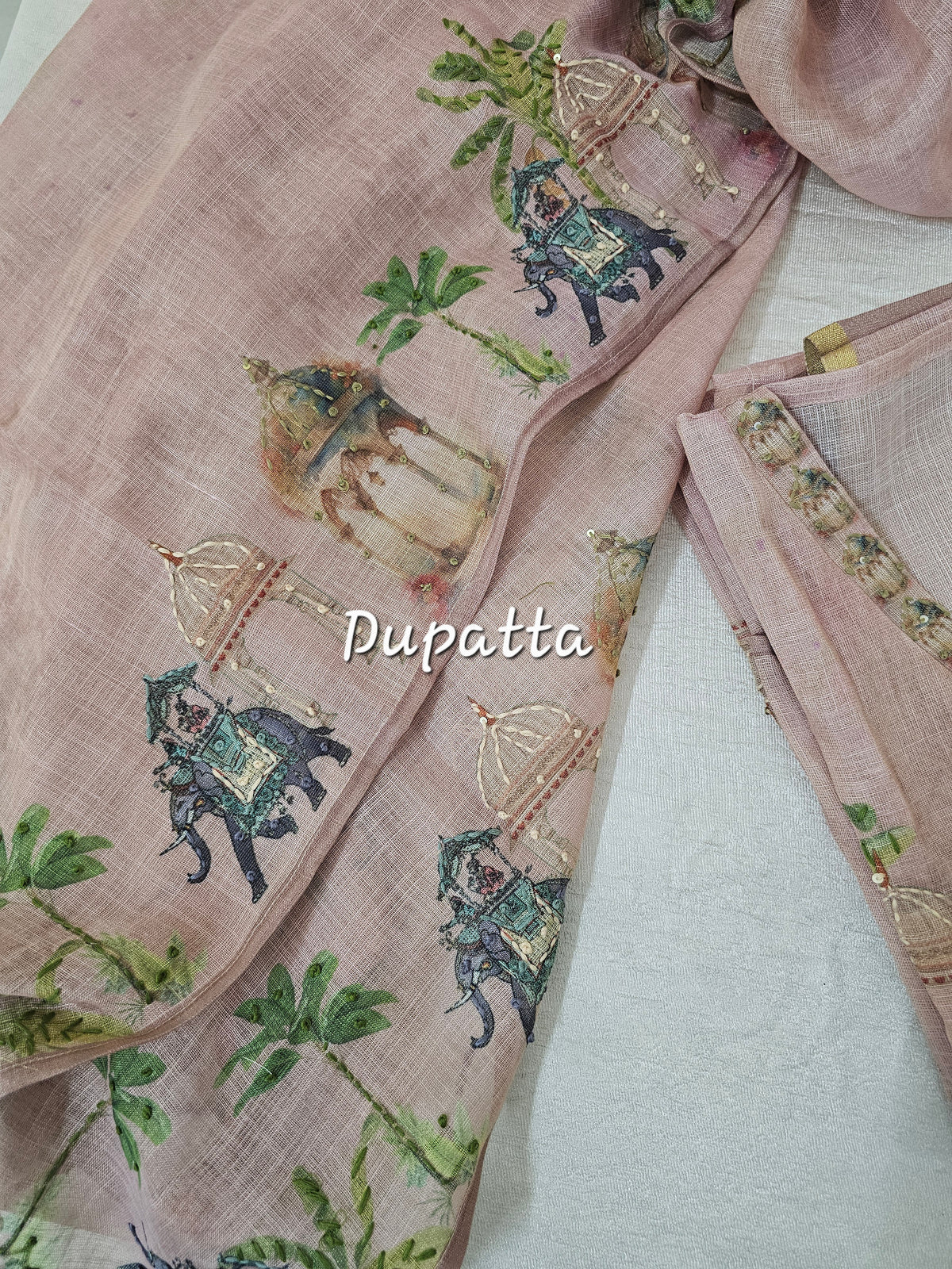 Linen Tissue Unstitched Salwar - Onion Pink