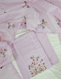 Semi Tussar Kota Unstitched Salwar - Pastel Purple