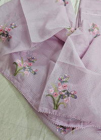 Semi Tussar Kota Unstitched Salwar - Pastel Purple