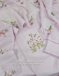 Semi Tussar Kota Unstitched Salwar - Pastel Purple