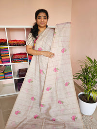 ππ«πππ¨π¨π€π’π§π  ππ―ππ’π₯πππ₯π - ππ πππ²π¬ ππ’π¬π©ππππ‘π’π§π  ππ’π¦π Soft Cotton with Weaving Floral Pattern  - Cream with Pink