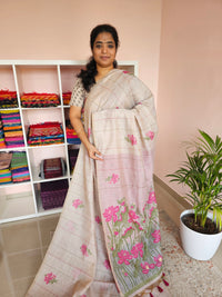 ππ«πππ¨π¨π€π’π§π  ππ―ππ’π₯πππ₯π - ππ πππ²π¬ ππ’π¬π©ππππ‘π’π§π  ππ’π¦π Soft Cotton with Weaving Floral Pattern  - Cream with Pink