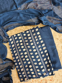 Soft Cotton Unstitched Salwar - Peacock Blue