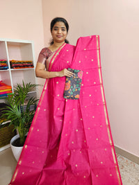 𝐏𝐫𝐞𝐛𝐨𝐨𝐤𝐢𝐧𝐠 𝐀𝐯𝐚𝐢𝐥𝐚𝐛𝐥𝐞 - 𝟓 𝐝𝐚𝐲𝐬 𝐃𝐢𝐬𝐩𝐚𝐭𝐜𝐡𝐢𝐧𝐠 𝐓𝐢𝐦𝐞  Semi Maheshwari Silk Cotton - Pink