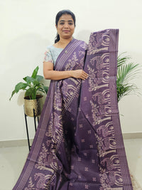 Semi Tussar with Striped Zari  Weaving Saree - Purple