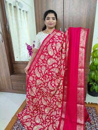 Semi Tussar Georgette with Zari Woven Saree Border - Pink