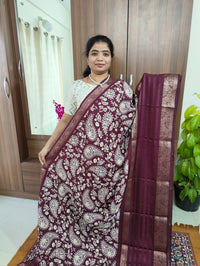 Semi Tussar Georgette with Zari Woven Saree Border - Dark Purple