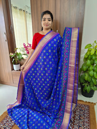 Soft Patola Saree with Zari Woven Border - Blue
