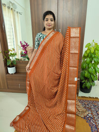 Semi Tussar Georgette with Zari Woven Saree Border - Rust Orange