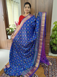 Soft Patola Saree with Zari Woven Border - Pastel Blue