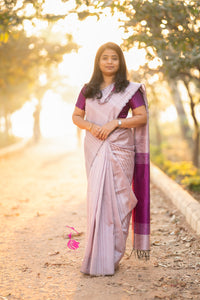 Semi Raw Silk - Onion Pink with Magenta Pink