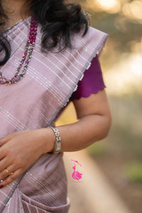 Semi Raw Silk - Onion Pink with Magenta Pink