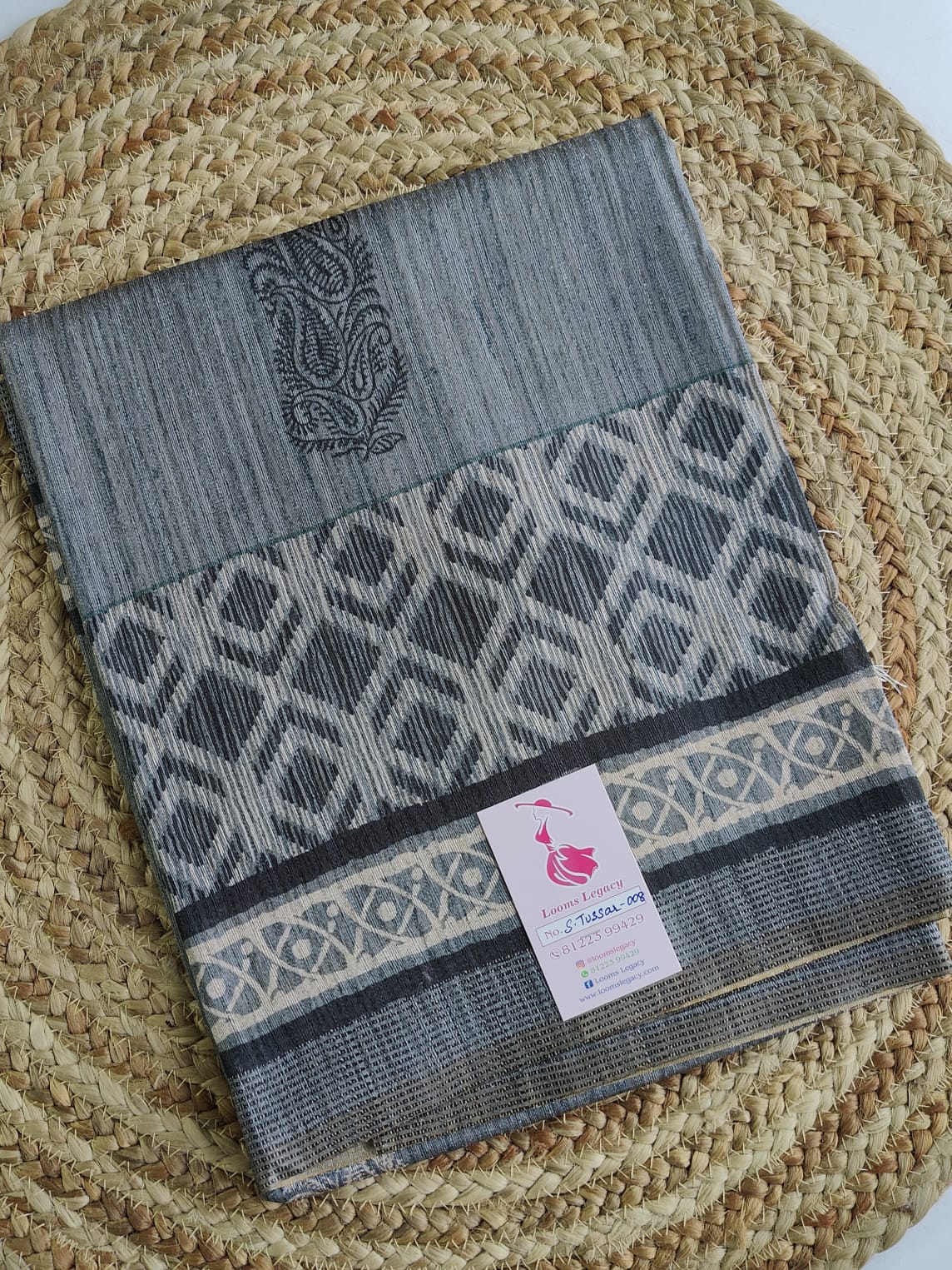 Semi Tussar Silk- Grey