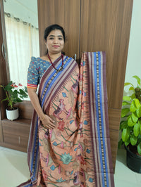 Semi Tussar Pichwai Digital Printed Saree - Dark Peach