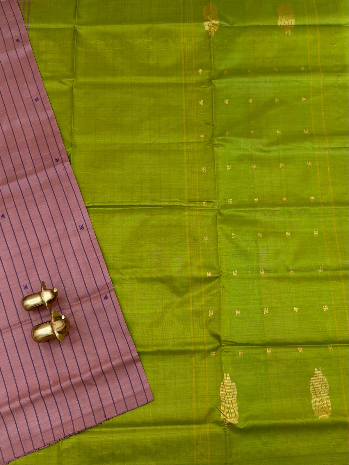 Chinnalampattu Saree - Onion Pink with Green