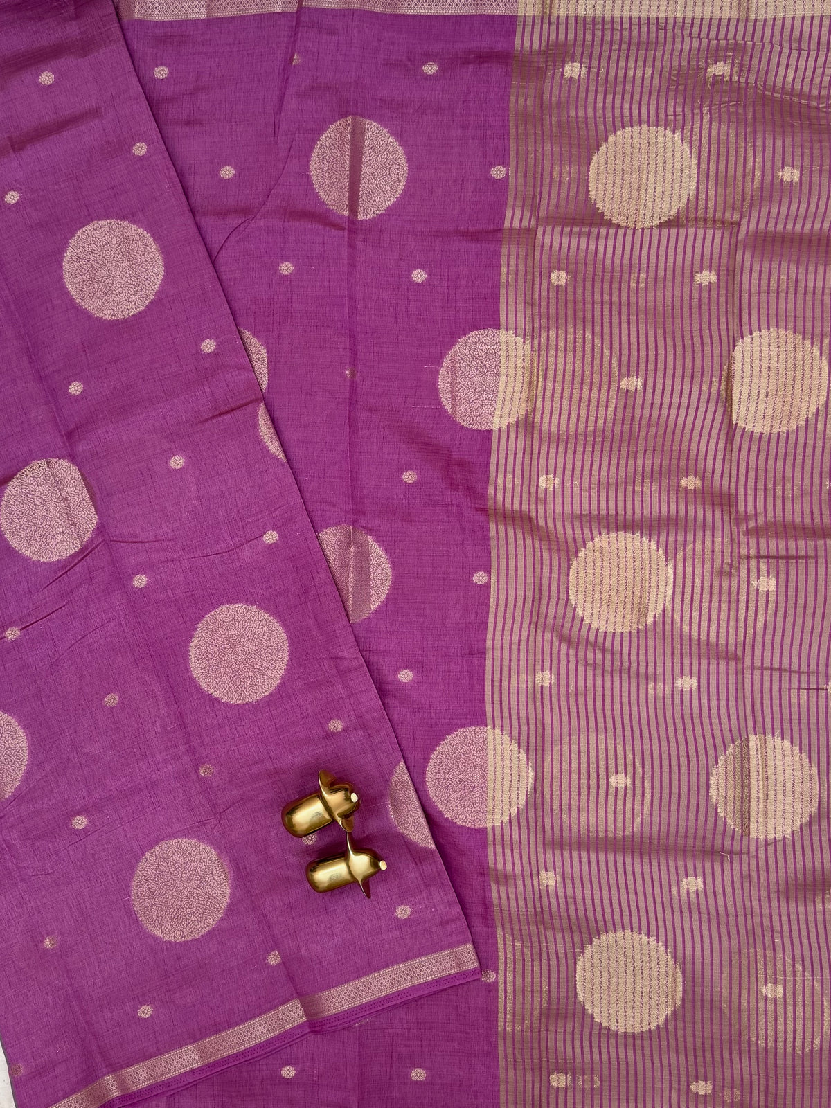 Tussar Silk Cotton Saree - Dark Lavender