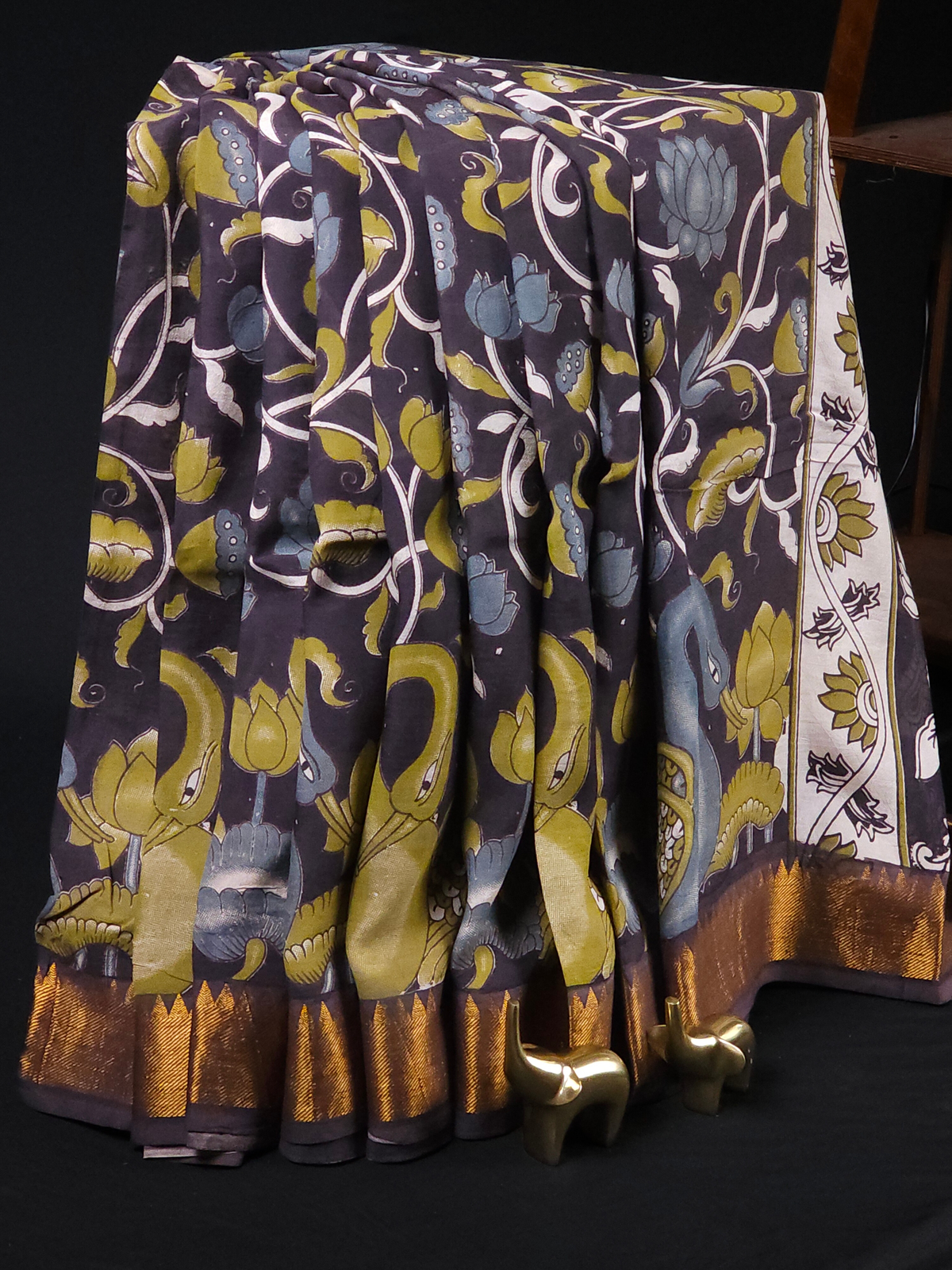 Chennuri Silk - Green With Black