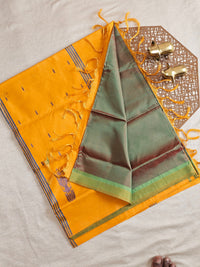 Dual Shade of Maroon and Green with Yellow Chinnalampattu Saree with Blouse