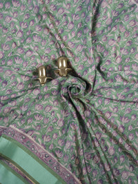 Soft Semi Tussar with Digital Prints - Sea Green