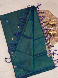 Chinnalampattu Saree - Peacock Bluish Green