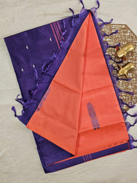 Chinnalampattu Saree-  Orange with Blue