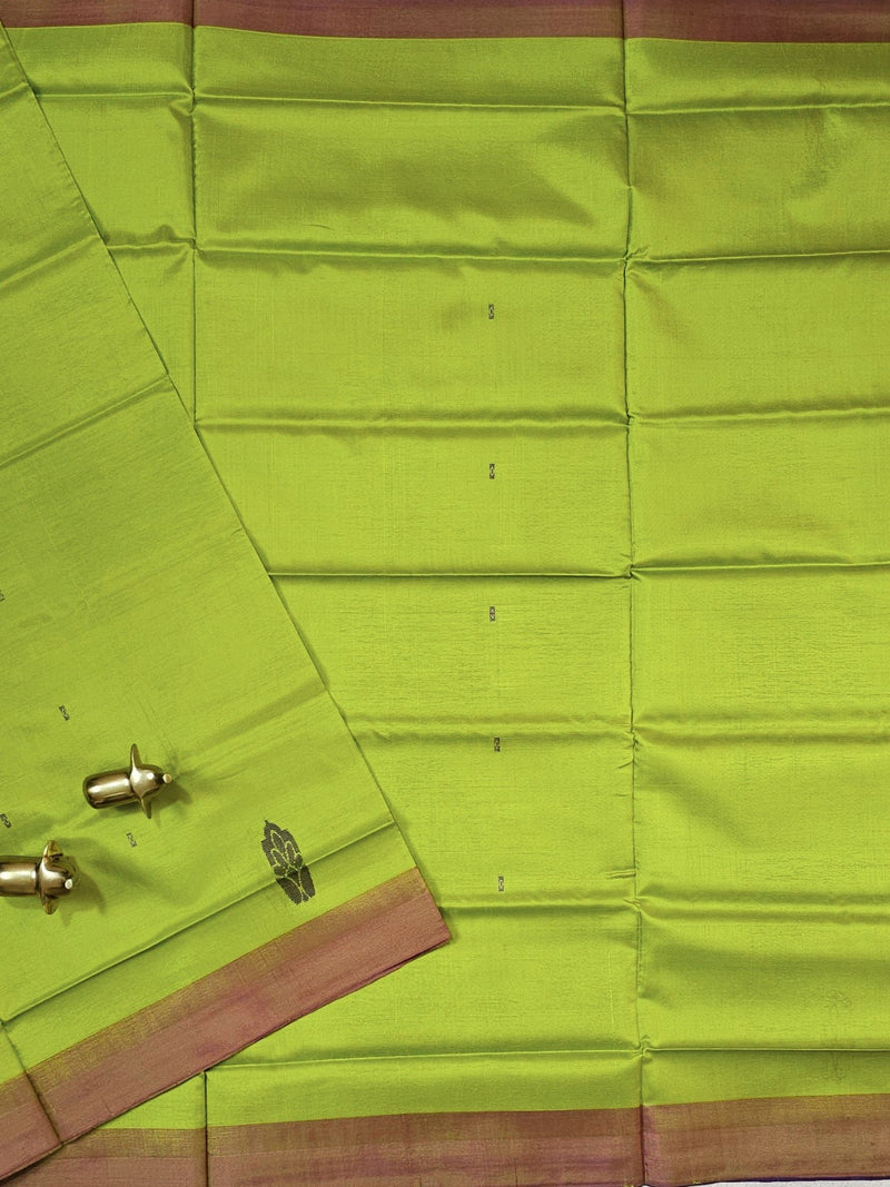 Green with Purple Chinnalampattu Saree with Blouse