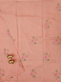 Premium Super Net Kota Saree - Pastel Peach