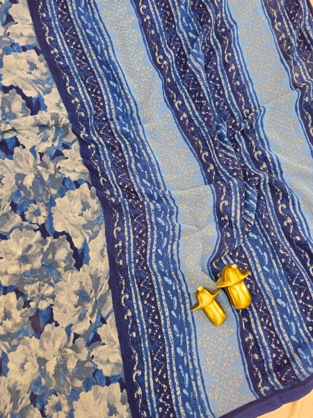 Georgette Saree - Blue