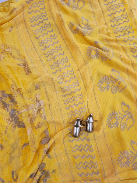 Georgette Saree - Yellow