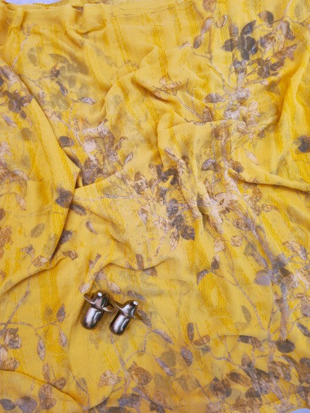 Georgette Saree - Yellow