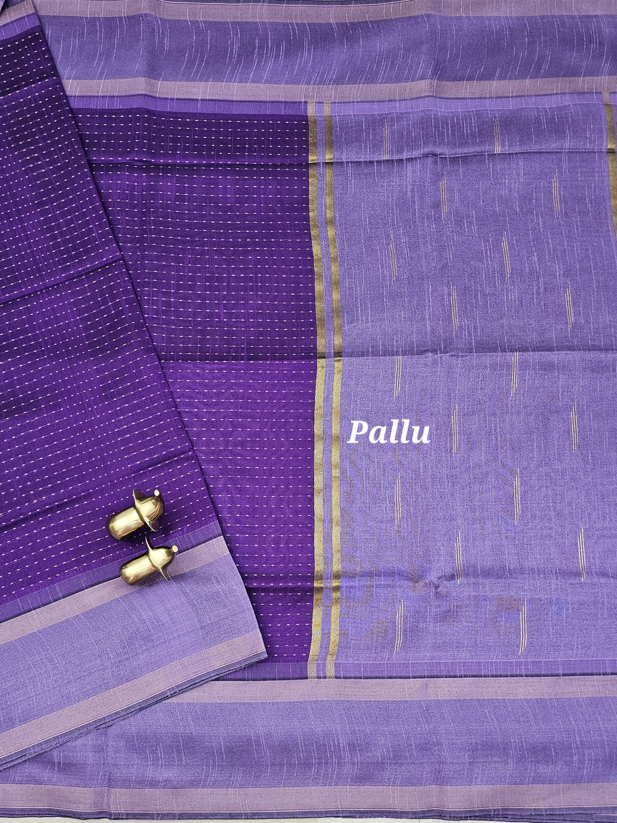 Semi Raw Silk - Purple with Lavender
