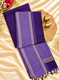 Semi Raw Silk - Purple with Lavender