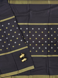 Semi Mysore Crepe Silk Saree -  Black