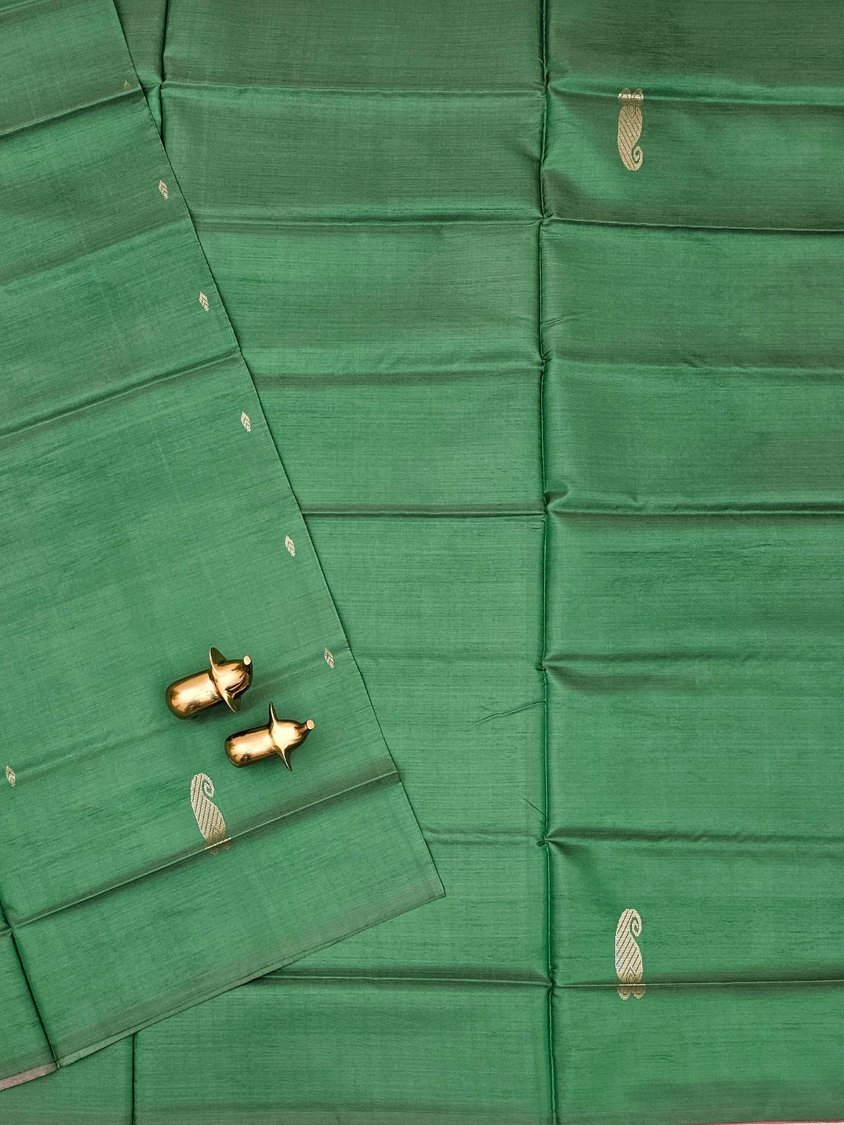 Chinnalampattu Saree with Blouse - Green with Pink